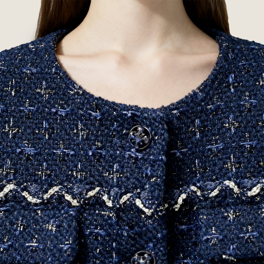 Crew Neck Tweed Two-Piece Set A10301