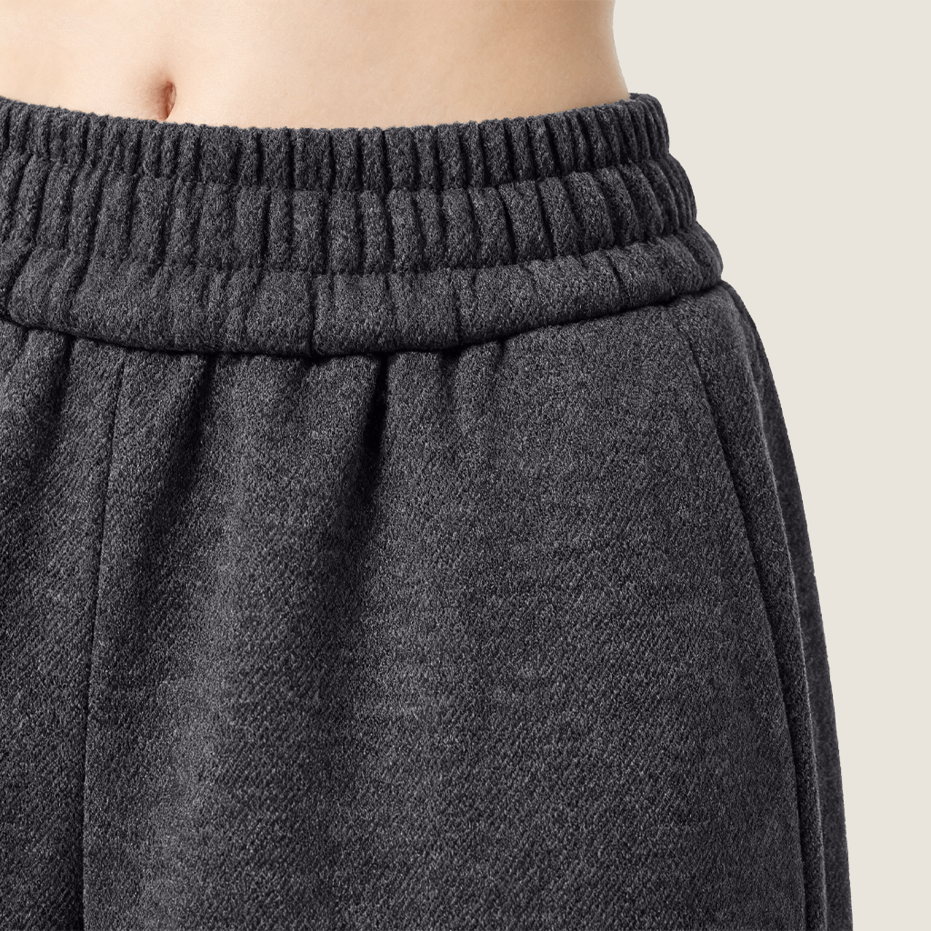 Women's Plain High Waist Wide Leg Trendy Loose Fit Lounge Pants A10333