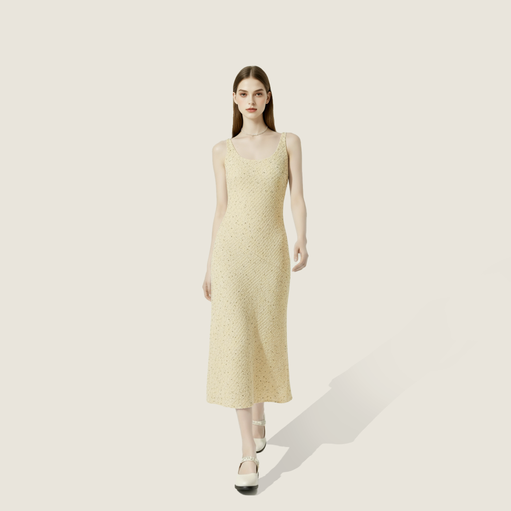 Tweed Suit Midi Dress A10444