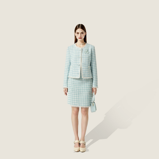 Tweed Jacket And Skirt Set A10390