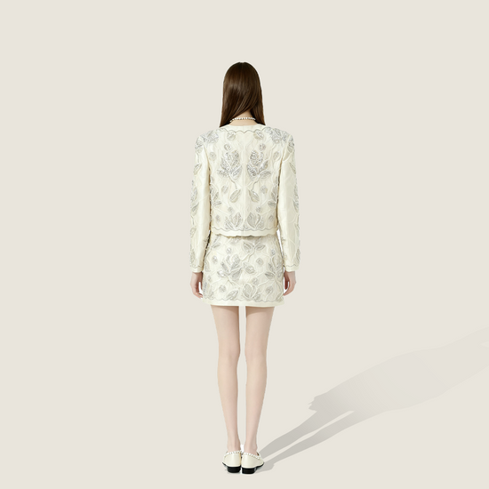 Floral Embroidery Jacket and Matching Skirt A10400