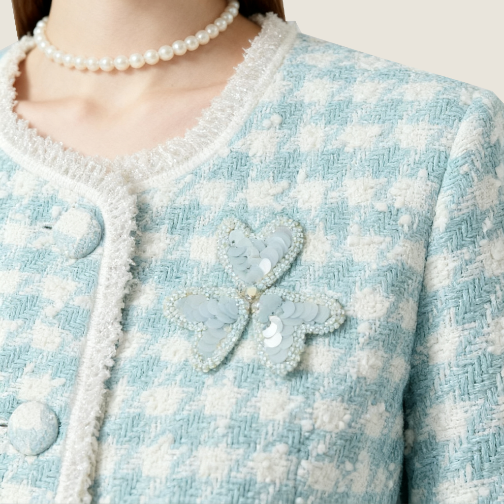 Tweed Jacket And Skirt Set A10390