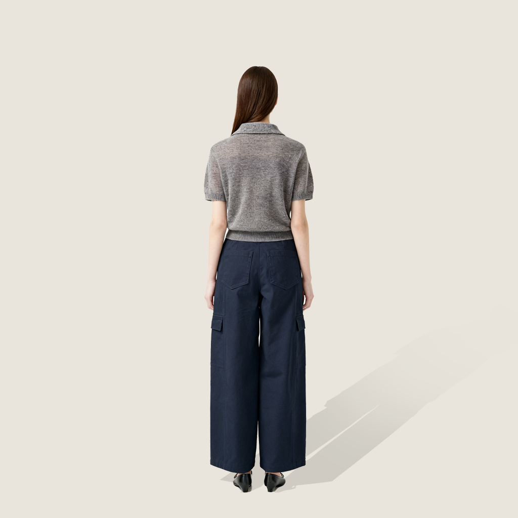 Women's High-Waisted Belted Cargo Pants-Trendy Utility Style with Wide Leg A10187