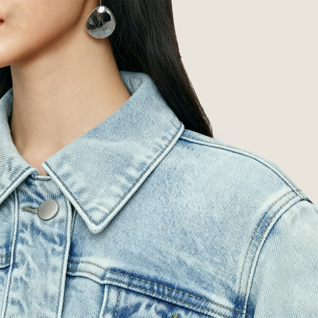 Women's Vintage American Style Cropped Denim Jacket A10013
