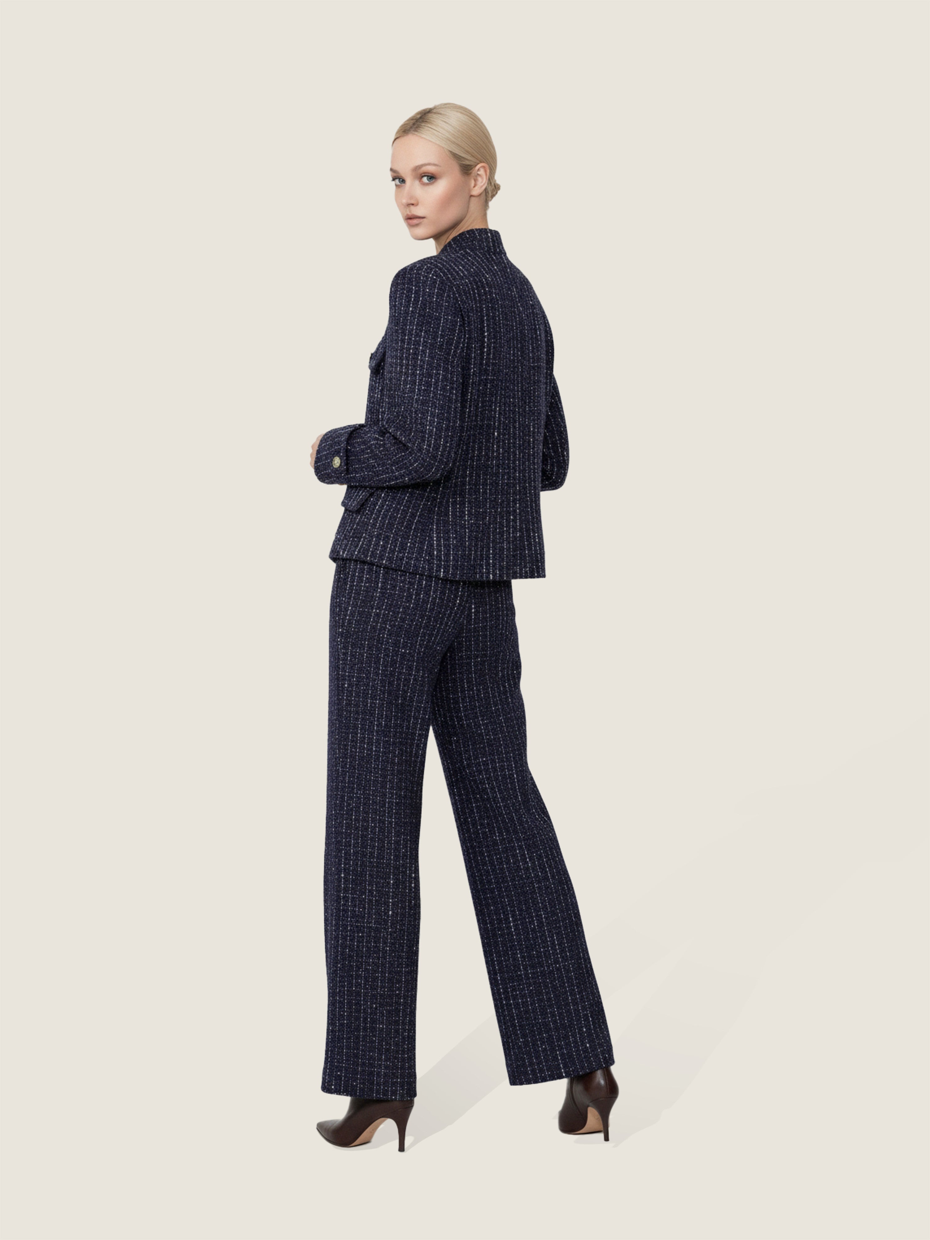 Metallic Navy Tweed Set M31N