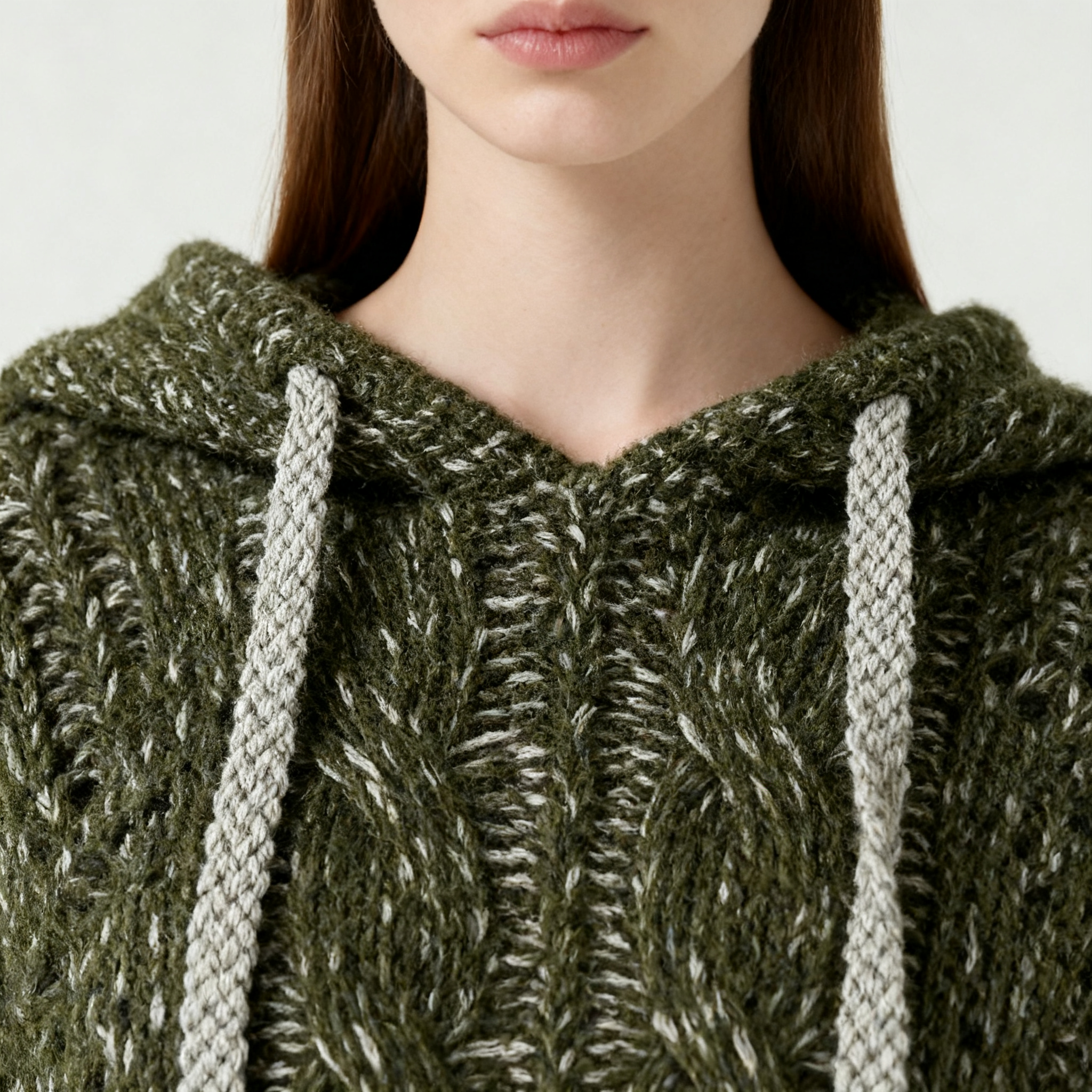 Women's Oversized Knit Hoodie Drawstring Pullover A10314