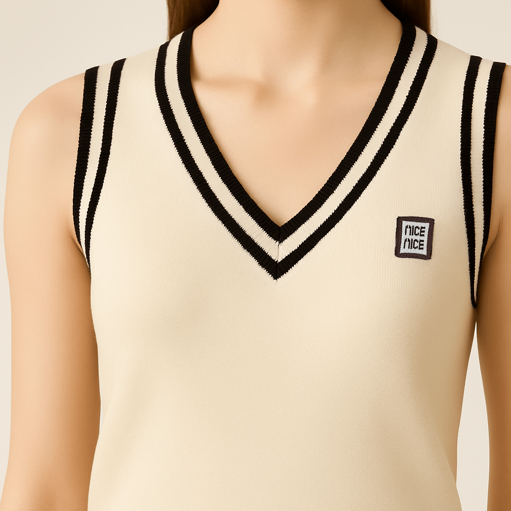 [M31N] Korean style simple embroidered vest for women 10048 - M31N