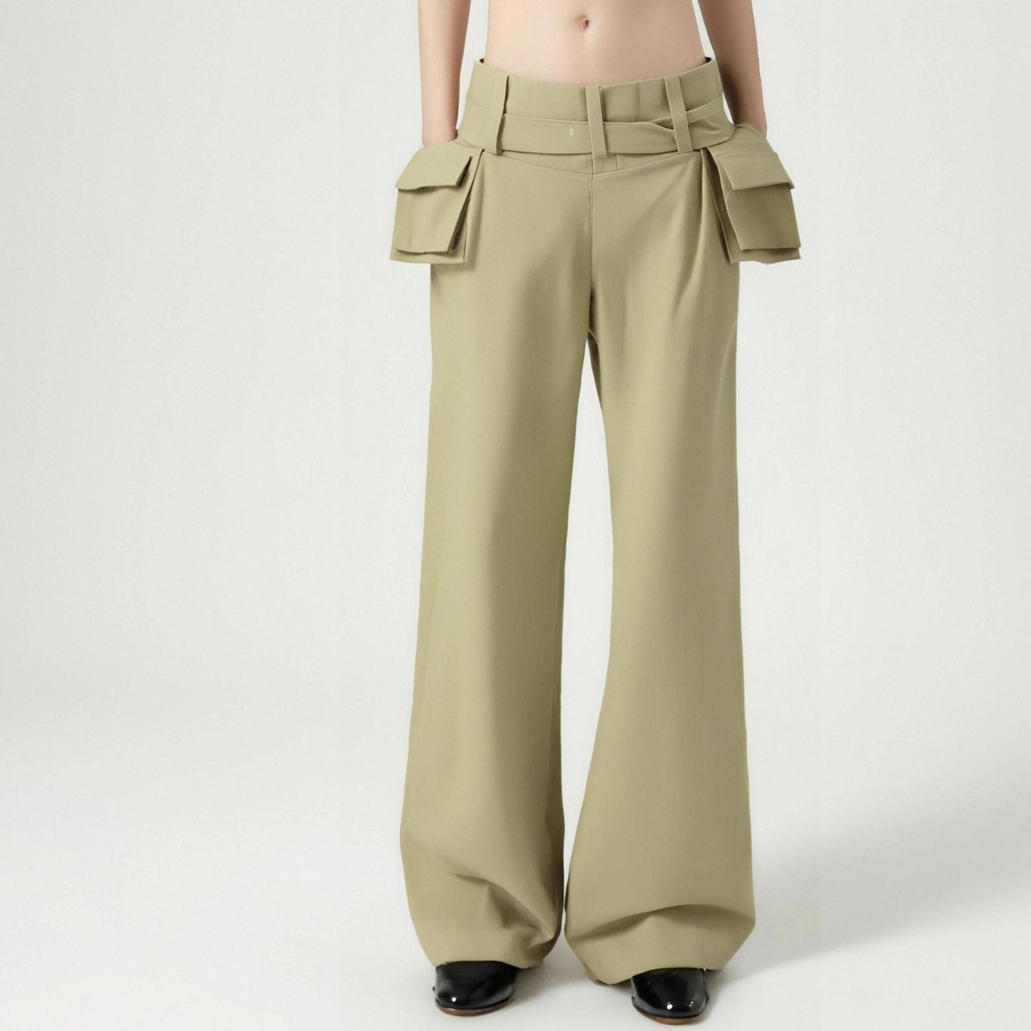 [M31N] Relaxed Fit Utility Pants Womens High Rise Functional Style 10012 - M31N