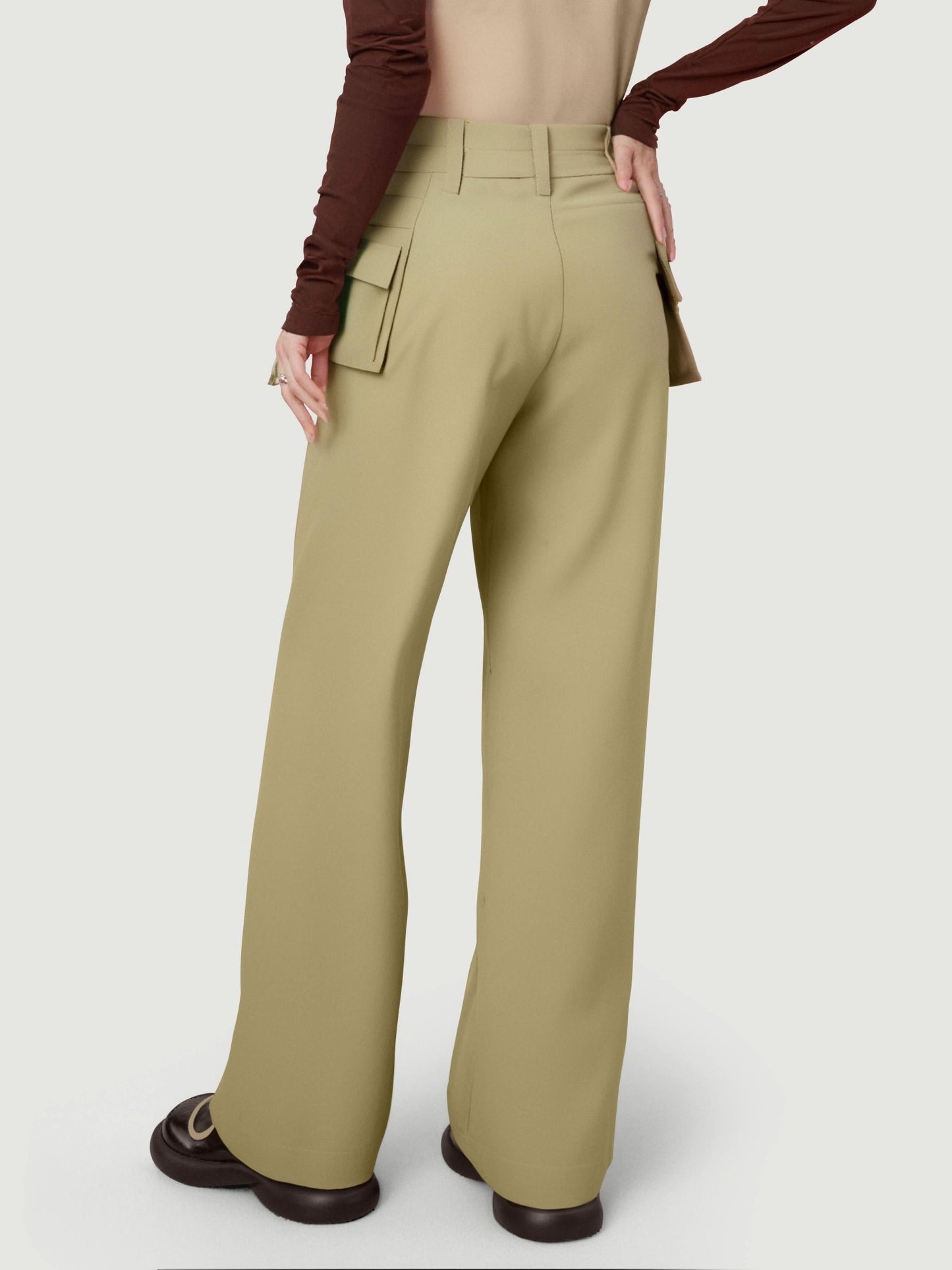 [M31N] Relaxed Fit Utility Pants Womens High Rise Functional Style 10012 - M31N