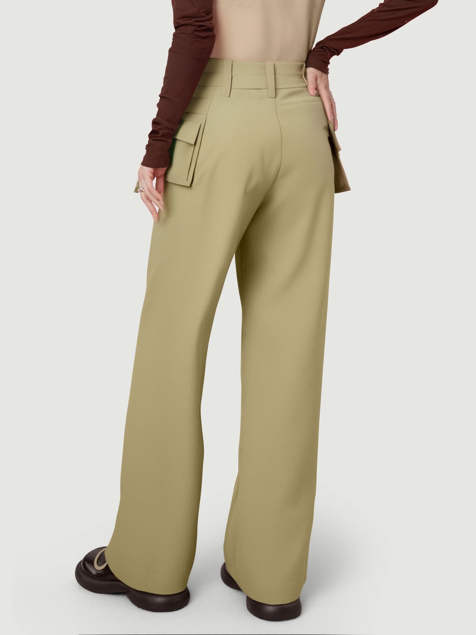 [M31N] Relaxed Fit Utility Pants Womens High Rise Functional Style 10012 - M31N