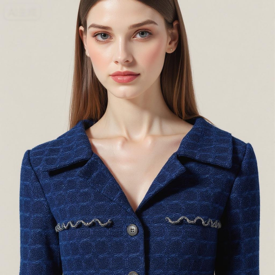 Fringe Hem Tweed Vintage Two-Piece Set A10304