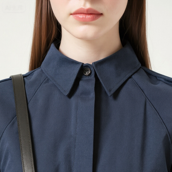 Women's Solid Color Minimalist Turn Down Collar Long Sleeves Shirt A10162