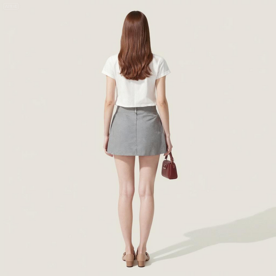 Women's Drawstring Soft Touch Mini Skirt Trendy High-Waisted Casual Skirt A10006