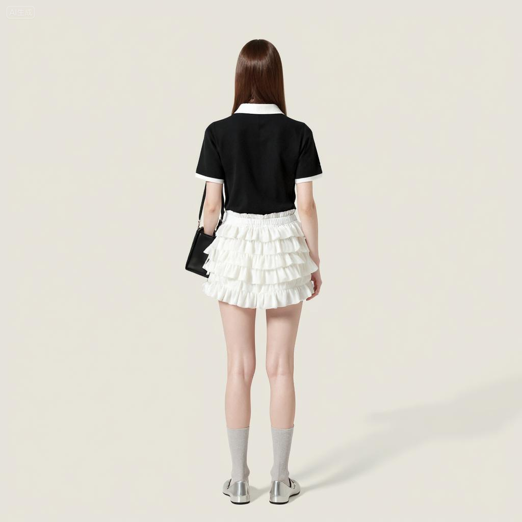 Women's Cute Layered Short Mini Skirt Fluffy Style A10070