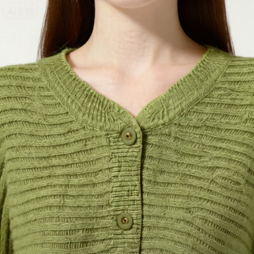Women's Ribbed Knit Cardigan Button-Front Cropped Sweater A10308