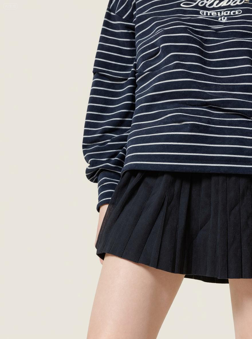 Women's Oversized Sailor Striped Sweater Long Sleeve Japanese Style Pullover A10019