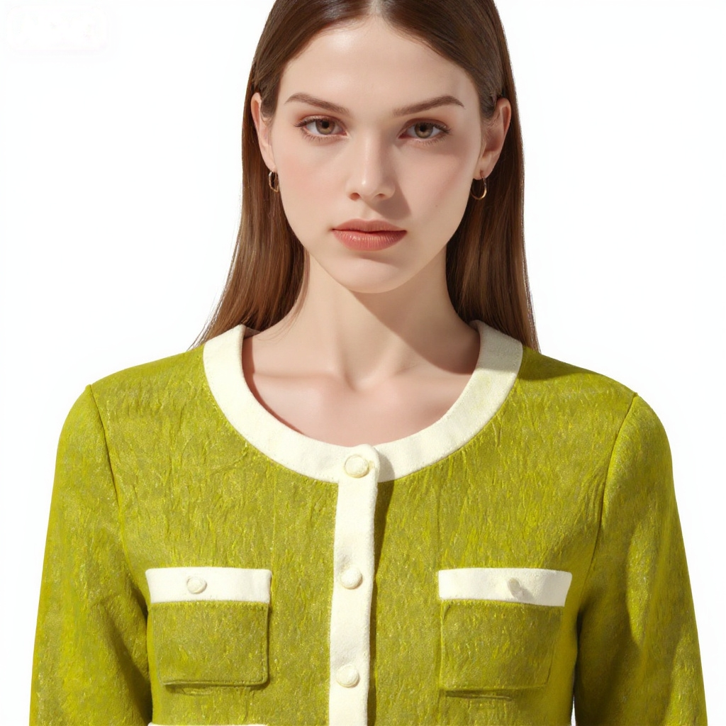 Button Up Tweed Woven Two-Piece Set A10302